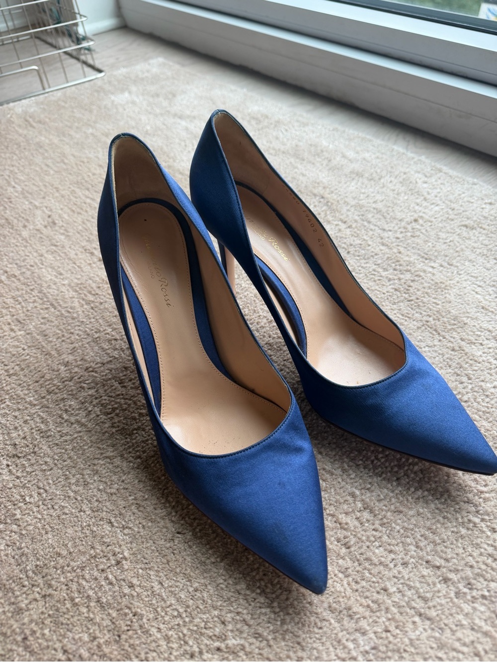 Gianvito Rossi Navy Pointed-Toe Women’s Pumps